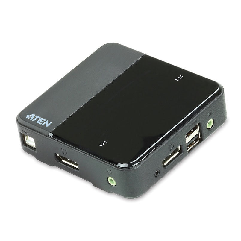 Aten Slim KVM Switch 2 Port Single Display DisplayPort w/ audio, Cables Included, Remote Port Selector, Aten Slim KVM Switch 2 Port Single Display DisplayPort w/ audio, Cables Included, Remote Port Selector,